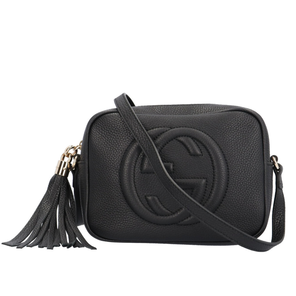 Gucci Small Disco Bag Soho Shoulder Leather 308364 Black Women's GUCCI